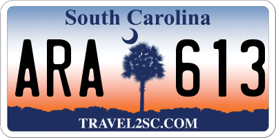 SC license plate ARA613