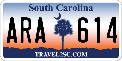 SC license plate ARA614