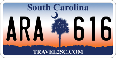 SC license plate ARA616