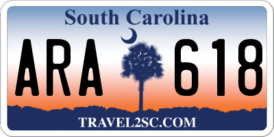 SC license plate ARA618
