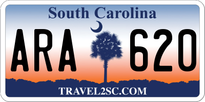 SC license plate ARA620