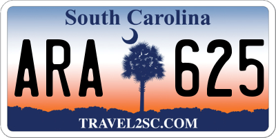 SC license plate ARA625