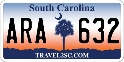 SC license plate ARA632
