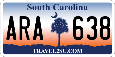 SC license plate ARA638