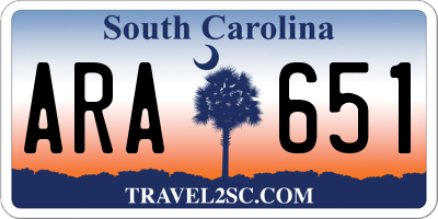 SC license plate ARA651