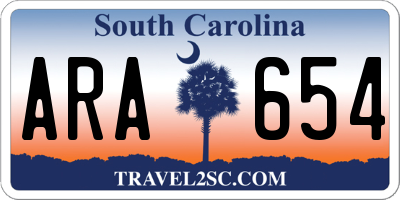 SC license plate ARA654