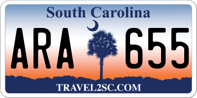 SC license plate ARA655