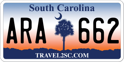 SC license plate ARA662