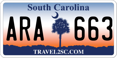 SC license plate ARA663