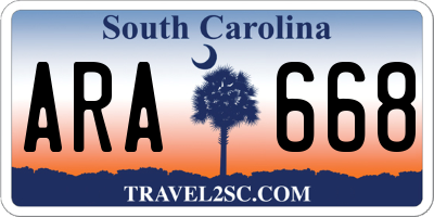 SC license plate ARA668