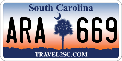 SC license plate ARA669