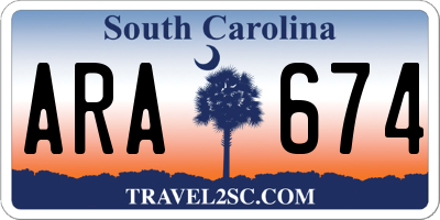SC license plate ARA674
