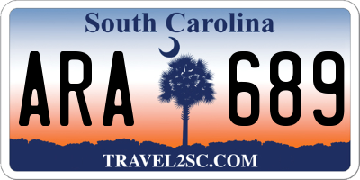 SC license plate ARA689