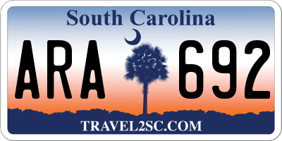 SC license plate ARA692