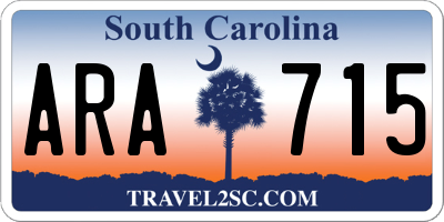 SC license plate ARA715