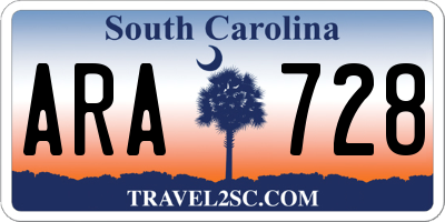 SC license plate ARA728