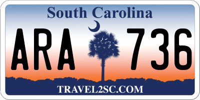 SC license plate ARA736
