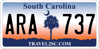 SC license plate ARA737
