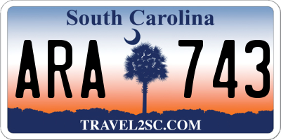 SC license plate ARA743