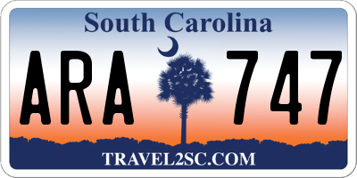 SC license plate ARA747