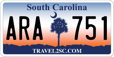 SC license plate ARA751