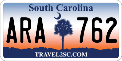 SC license plate ARA762