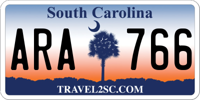 SC license plate ARA766