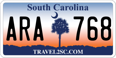 SC license plate ARA768