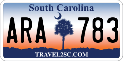 SC license plate ARA783