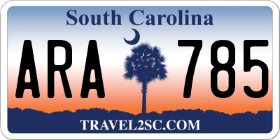 SC license plate ARA785