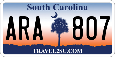 SC license plate ARA807