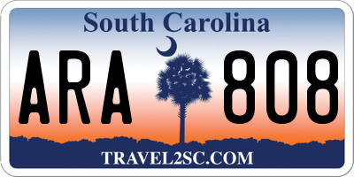 SC license plate ARA808