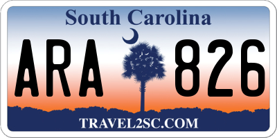 SC license plate ARA826