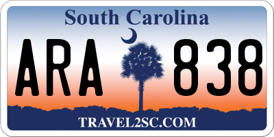 SC license plate ARA838