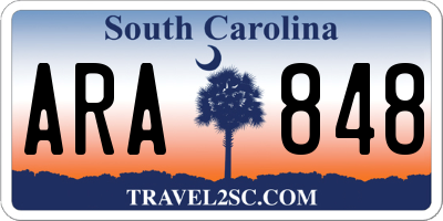 SC license plate ARA848