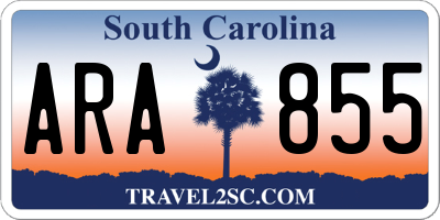 SC license plate ARA855