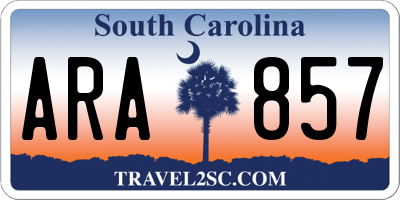 SC license plate ARA857