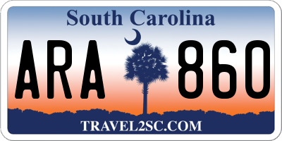 SC license plate ARA860