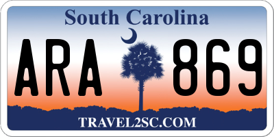 SC license plate ARA869