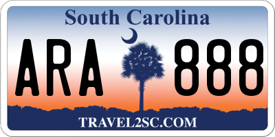 SC license plate ARA888