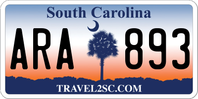 SC license plate ARA893