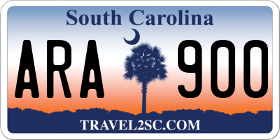 SC license plate ARA900