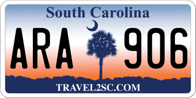 SC license plate ARA906