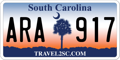 SC license plate ARA917