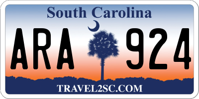 SC license plate ARA924