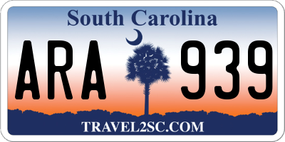 SC license plate ARA939