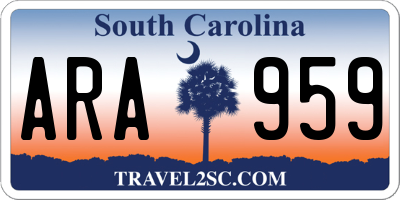 SC license plate ARA959