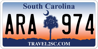 SC license plate ARA974
