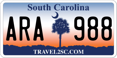SC license plate ARA988
