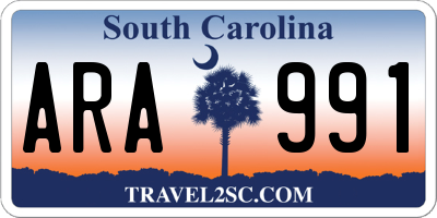 SC license plate ARA991